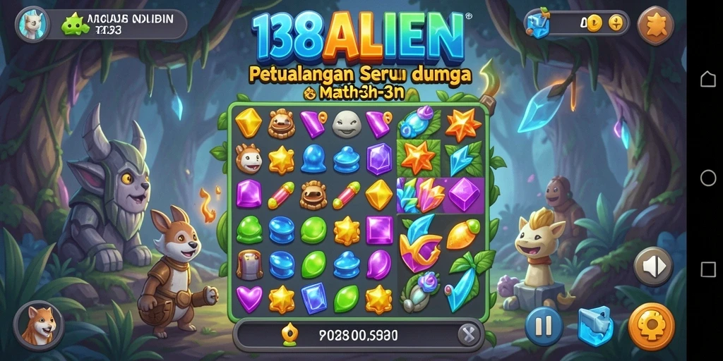Gameplay seru dari 138ALIEN yang menampilkan tindakan Match-3.
