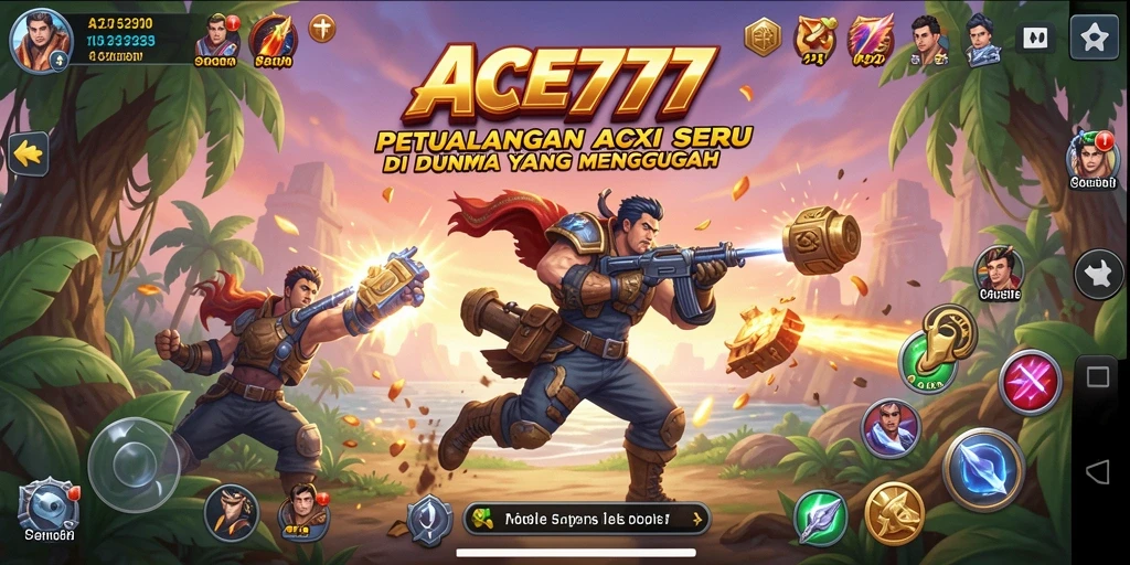 Tangkapan layar gameplay ACE777 menampilkan aksi mendebarkan di arena pertarungan.