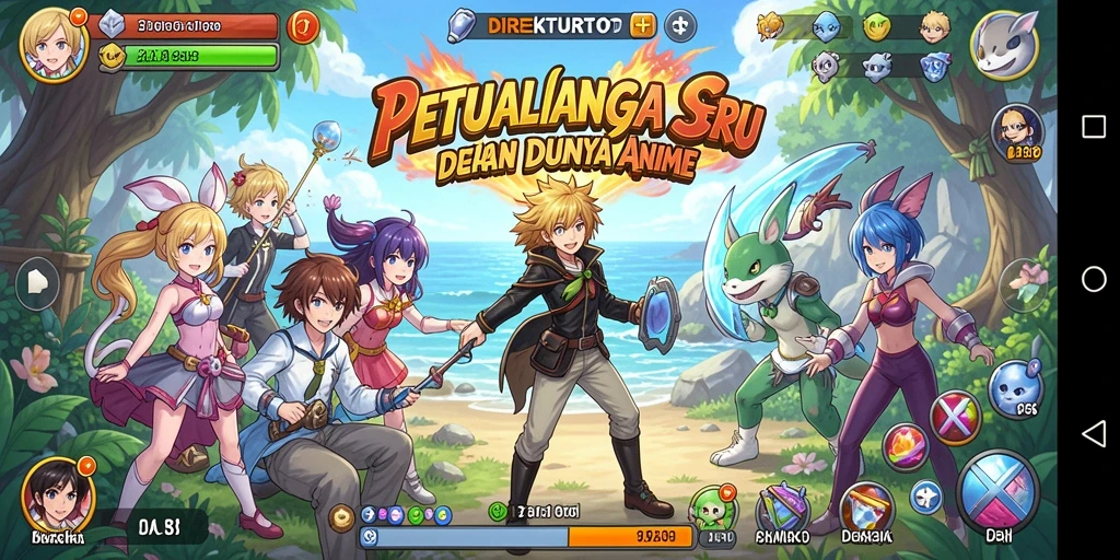 Screenshot menunjukkan pertarungan karakter anime yang mendebarkan.