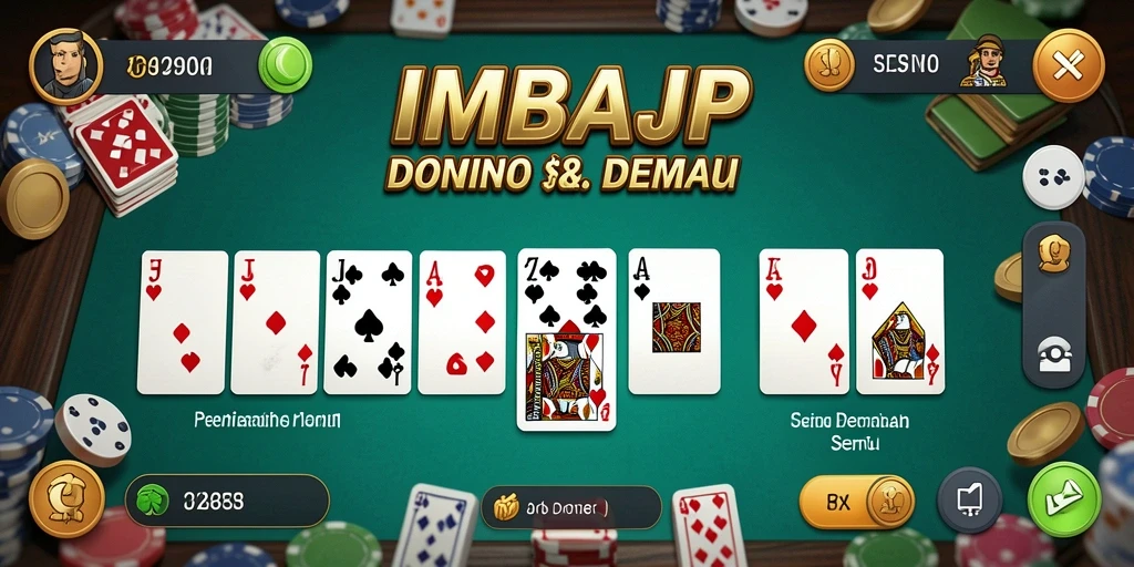 Tampilan gameplay menarik dari IMBAJP saat bermain Domino.