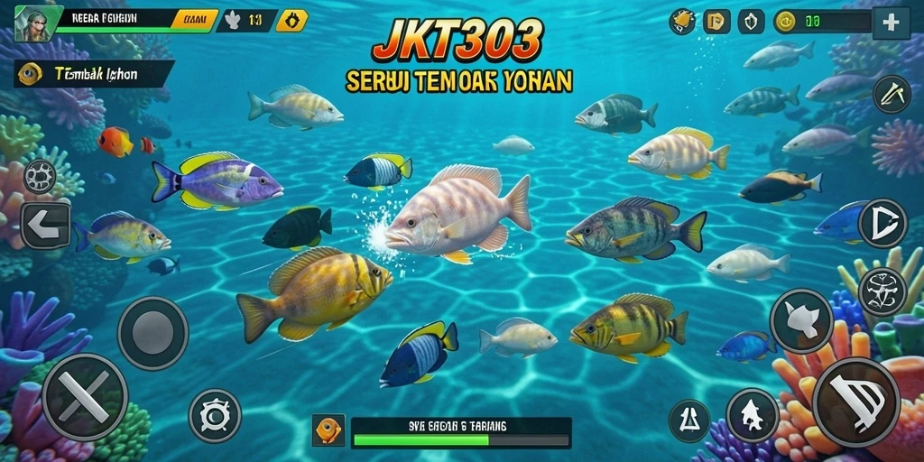Tampilan gameplay JKT303 yang seru saat menangkap ikan.