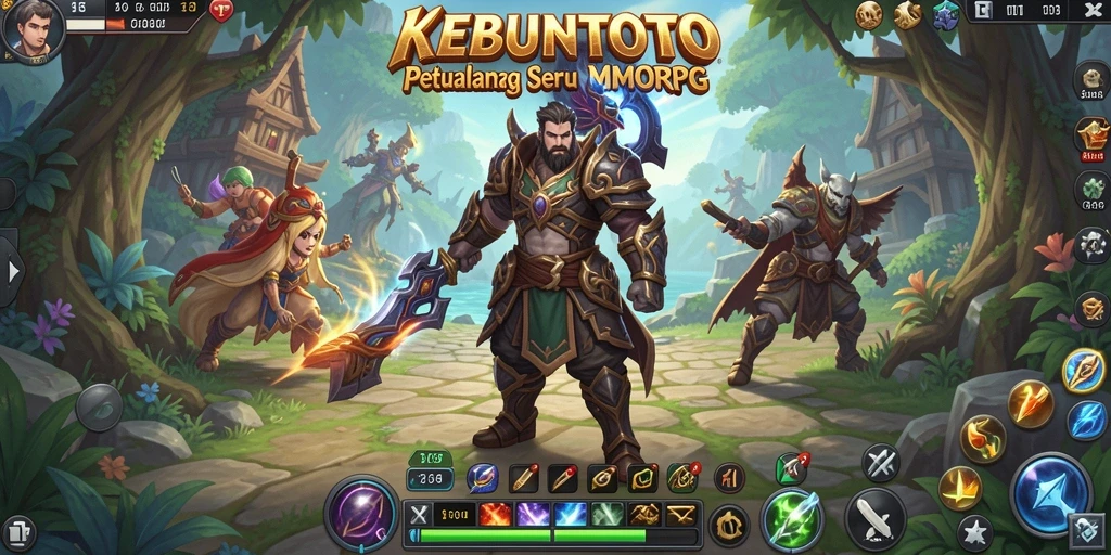 Tangkapan layar Gameplay KEBUNTOTO dengan karakter dan dunia MMORPG.