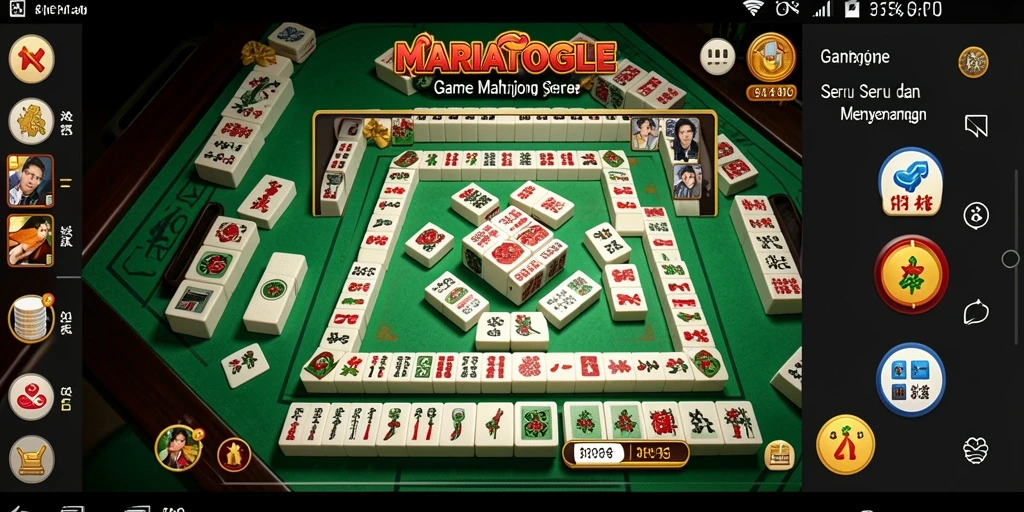 Screenshot gameplay MARIATOGEL menampilkan batu Mahjong yang tersusun rapi.