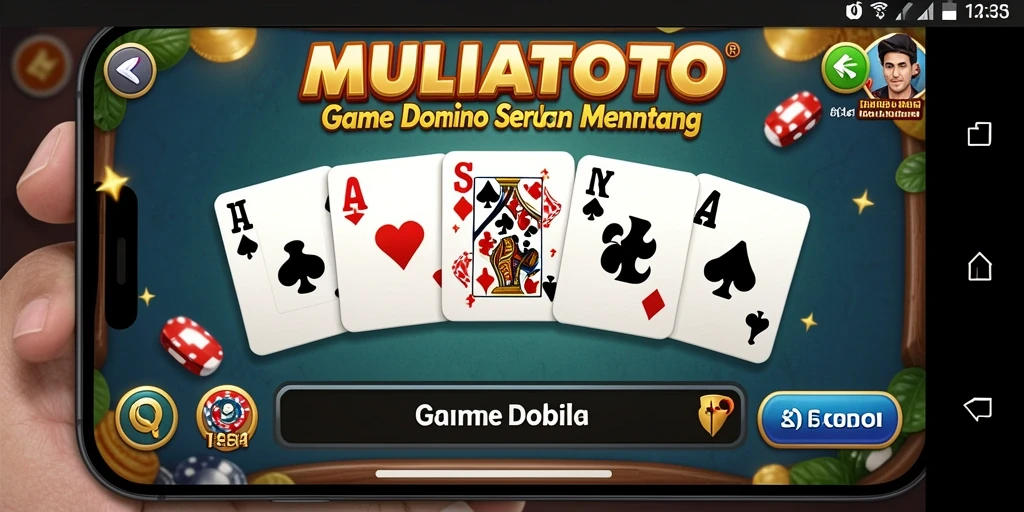 Screenshot gameplay menarik dari MULIATOTO yang menunjukkan keseruan permainan domino.