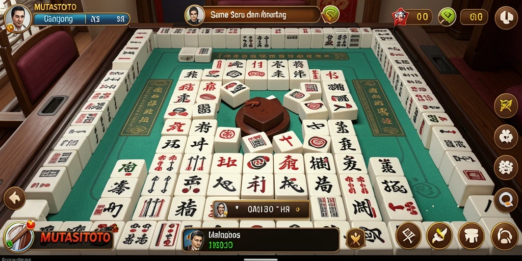 Tampilan gameplay seru dalam MUTASITOTO, sajikan tantangan Mahjong yang menarik.