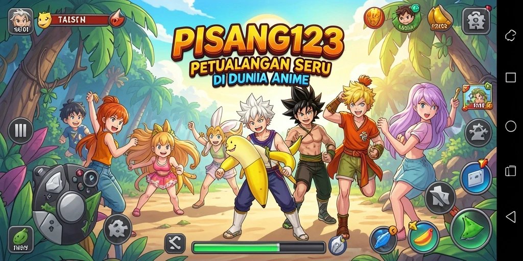 Screenshot PISANG123 menampilkan pertarungan epik karakter Anime.
