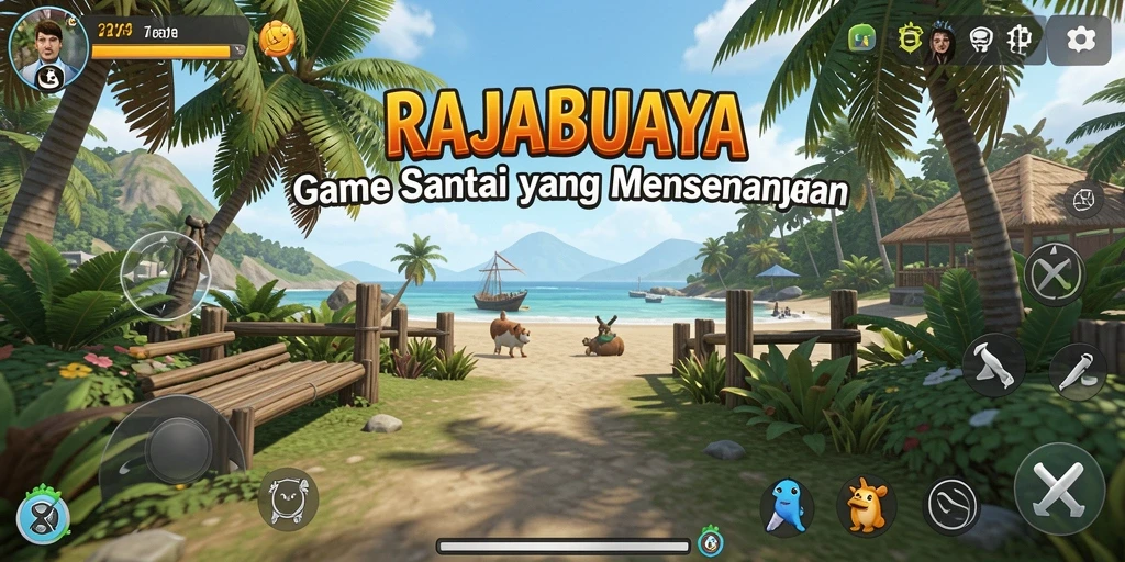 Tampilan gameplay RAJABUAYA yang penuh warna dan menarik.
