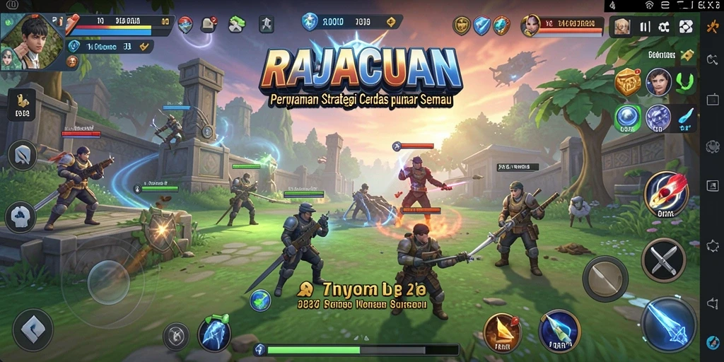 Tampilan menegangkan dari pertempuran strategis RAJACUAN yang penuh aksi.