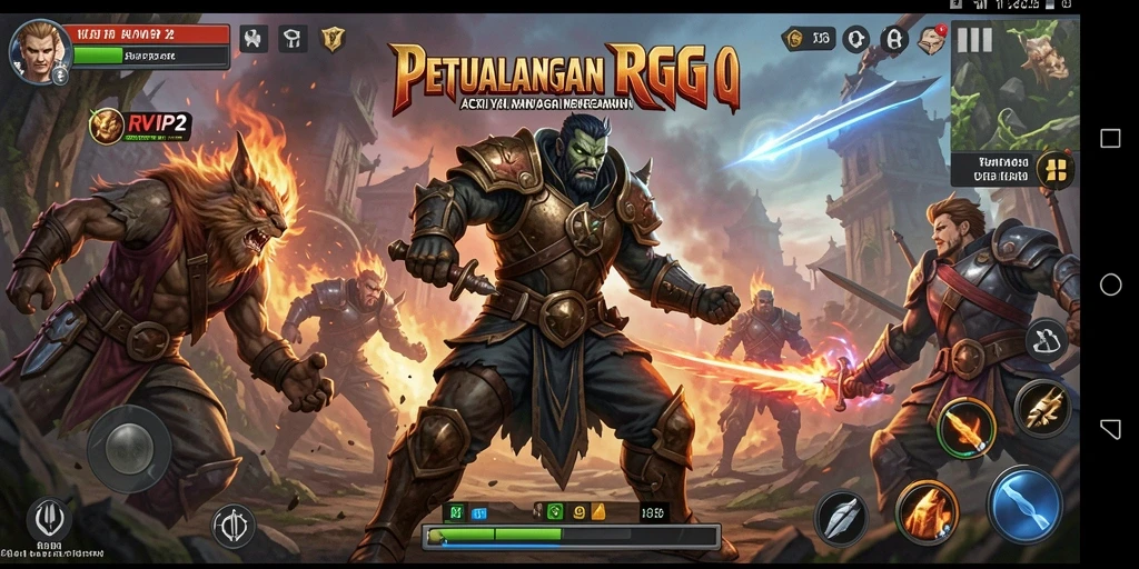 Screenshot menampilkan aksi pertempuran mendebarkan dalam RVIP2.