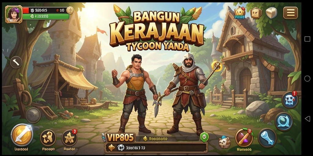 Tangkapan layar utama gameplay VIP805 menampilkan proses pengelolaan bisnis yang seru.